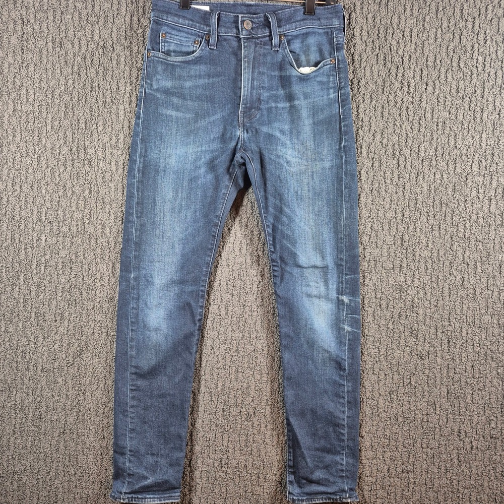 Levis 510 Skinny Jeans Mens 30x30 Blue Dark Wash Premium Whiskered Denim
